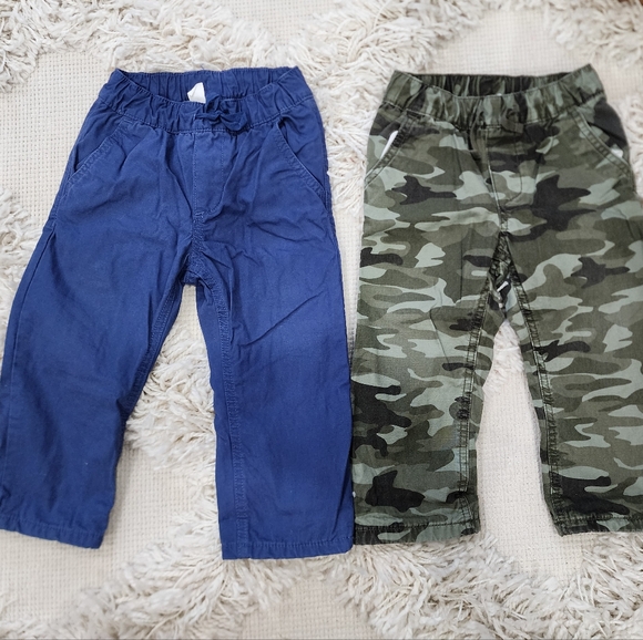 Gap, two, 2T boys fully lined pants blue and Camo (EUC) - Picture 2 of 10